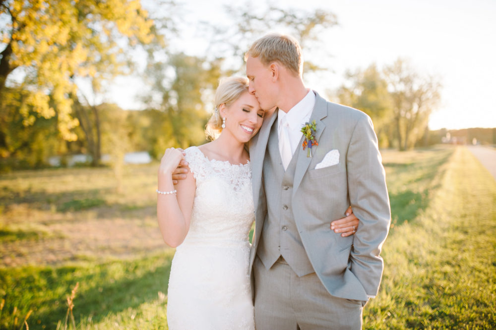 October wedding at the Coralville Marriott during sunset