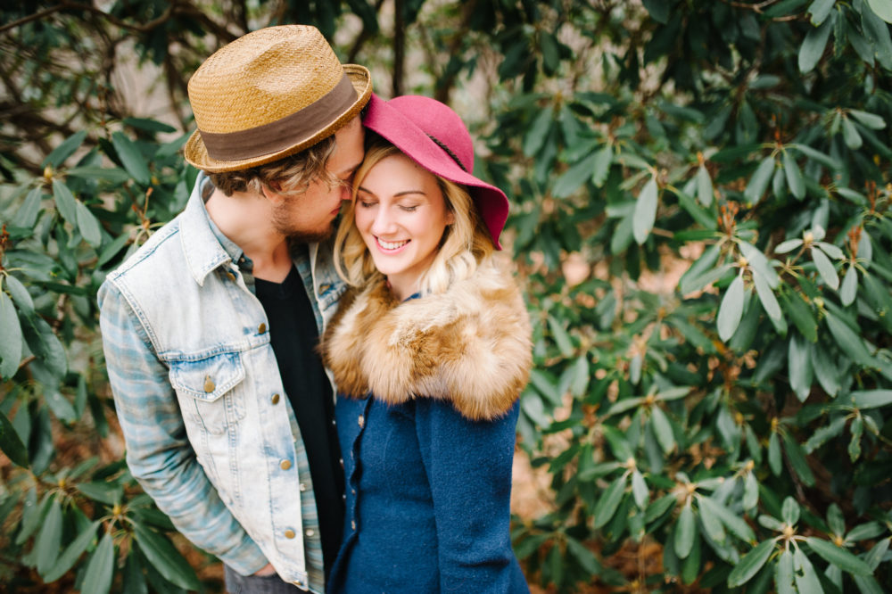 Asheville, North Carolina bohemian alternative wedding shot in the fall.
