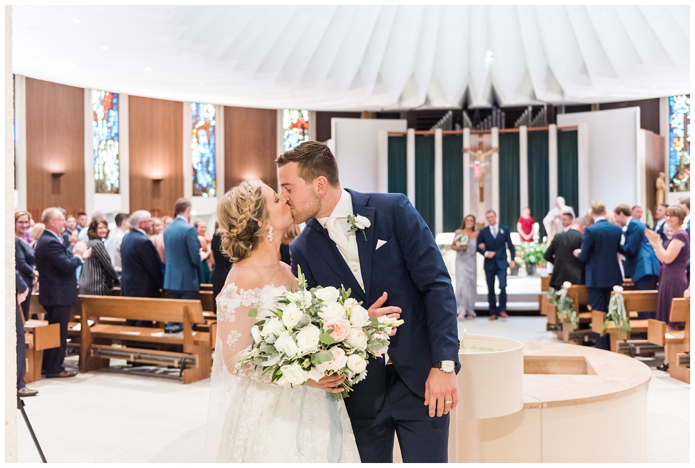 Stephanie Marie Photography All Saints Catholic Church Ceremony Celebration Farm Reception Cedar Rapids Solon Iowa City Wedding Photographer Emily Jake Raecker_0038-1.jpg