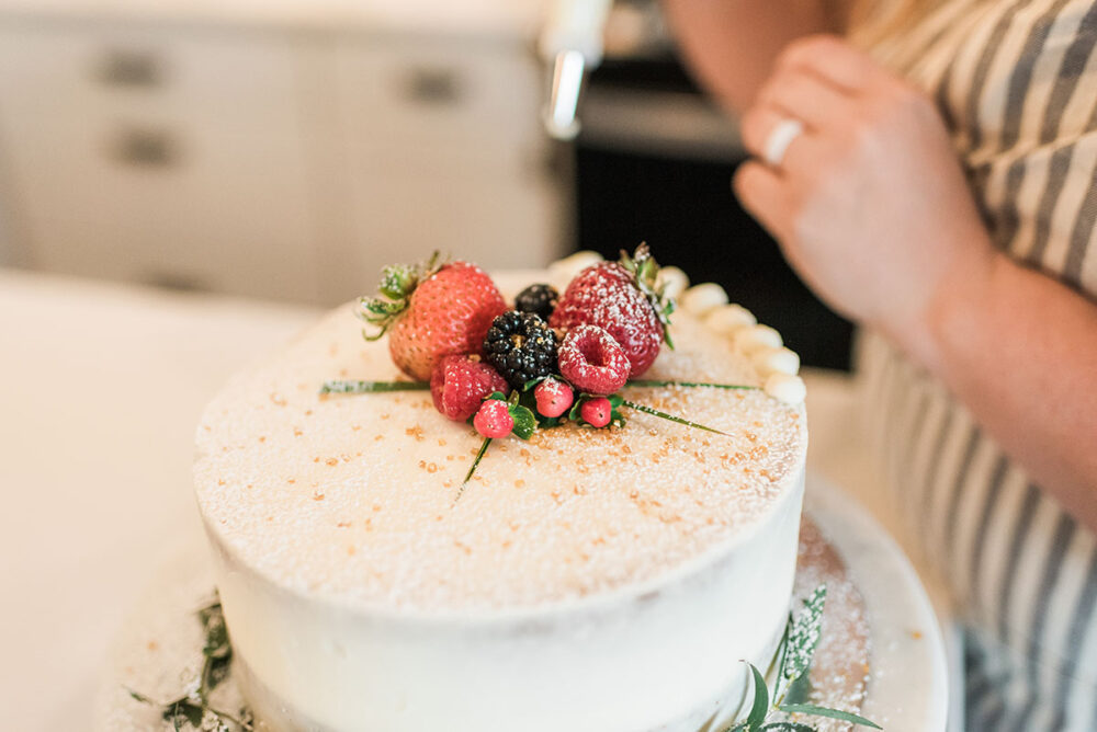 Cake decoration closeup photography